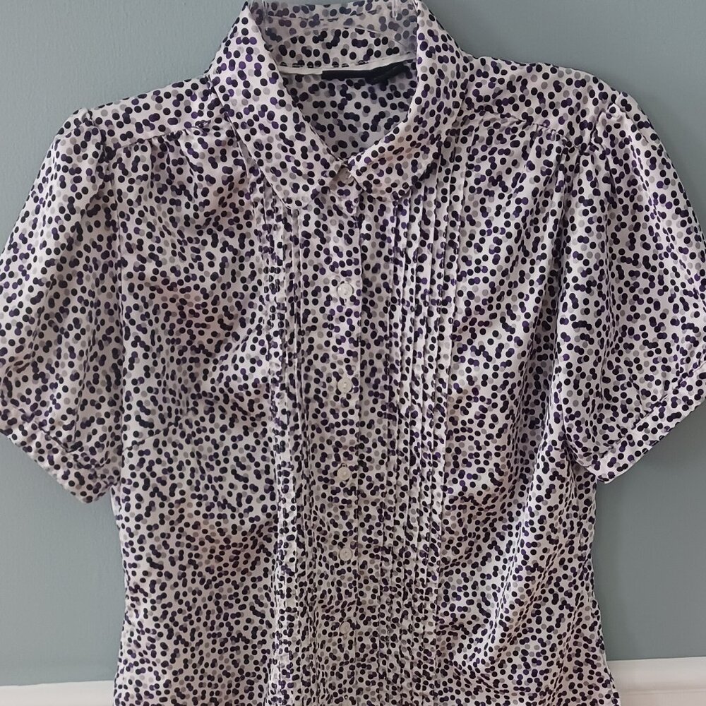 Willi Smith polka dotted button up short sleeve shirt - polyester